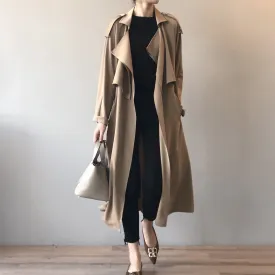 2023 Spring Elegant Long Vintage Oversized Trench Coat