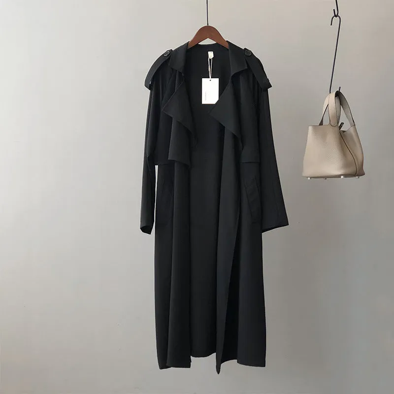 2023 Spring Elegant Long Vintage Oversized Trench Coat