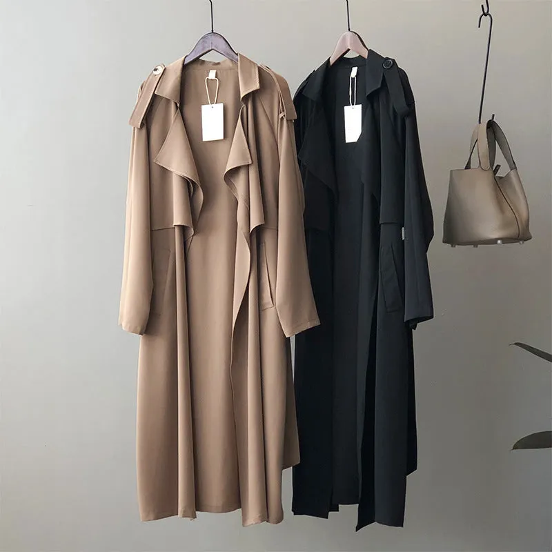 2023 Spring Elegant Long Vintage Oversized Trench Coat