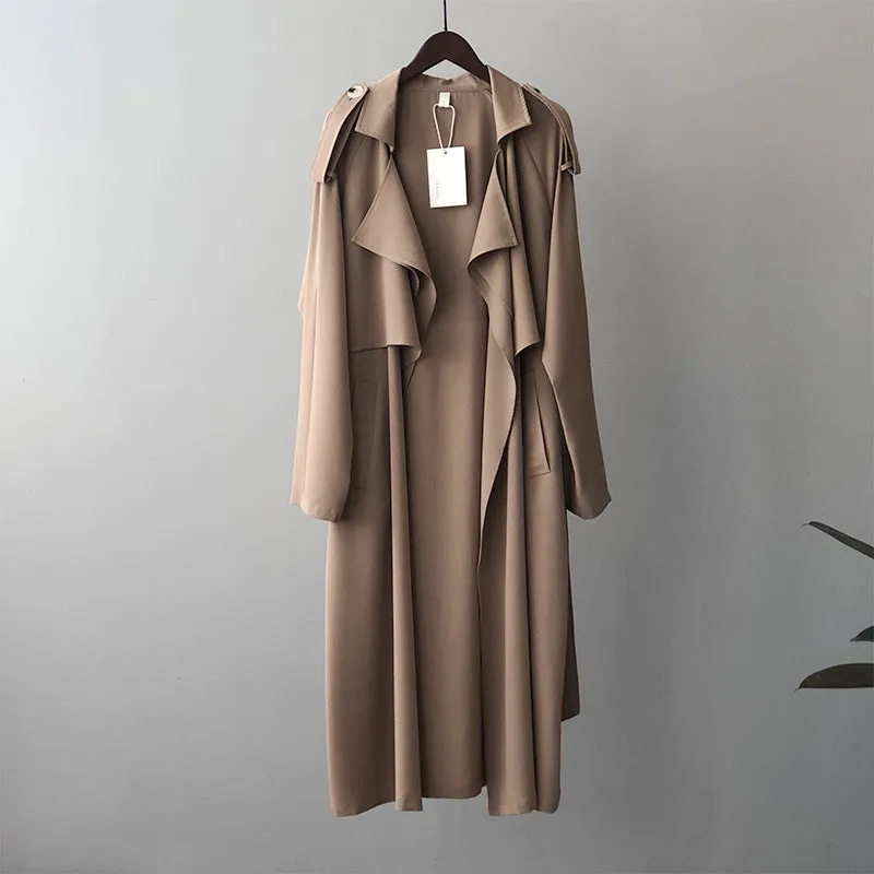 2023 Spring Elegant Long Vintage Oversized Trench Coat