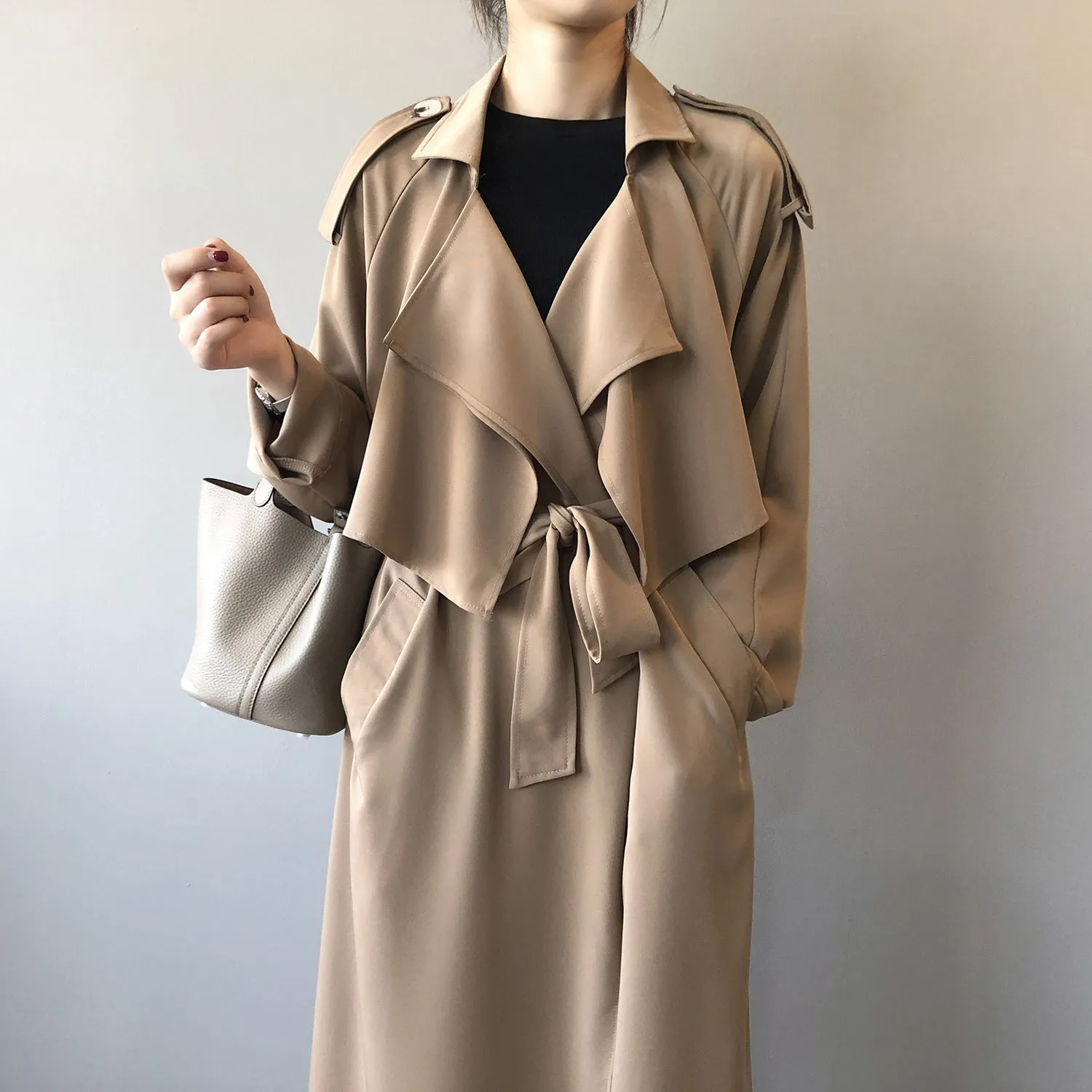 2023 Spring Elegant Long Vintage Oversized Trench Coat