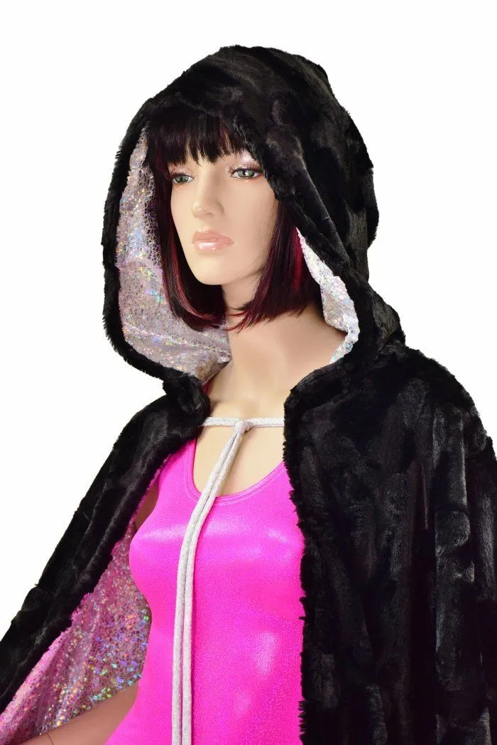 35" Short Hooded Minky Cape