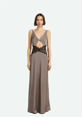 Bec & Bridge Camille Maxi Dress in Pewter Grey