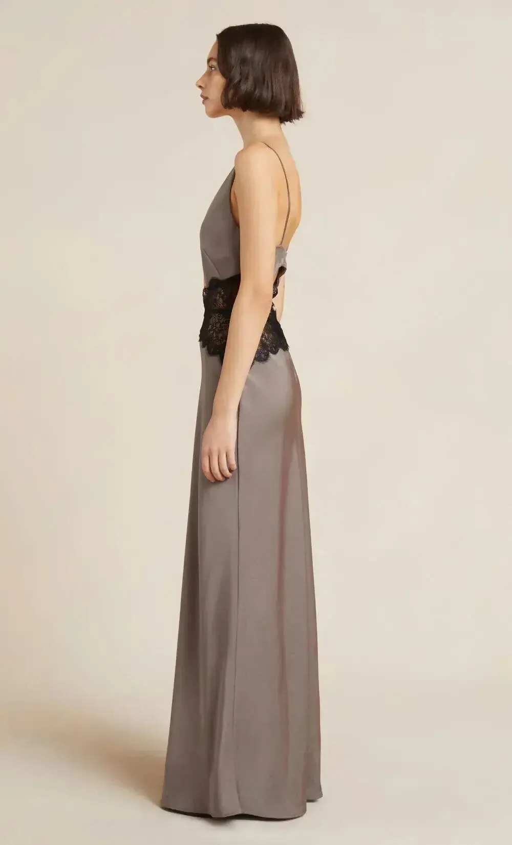 Bec & Bridge Camille Maxi Dress in Pewter Grey