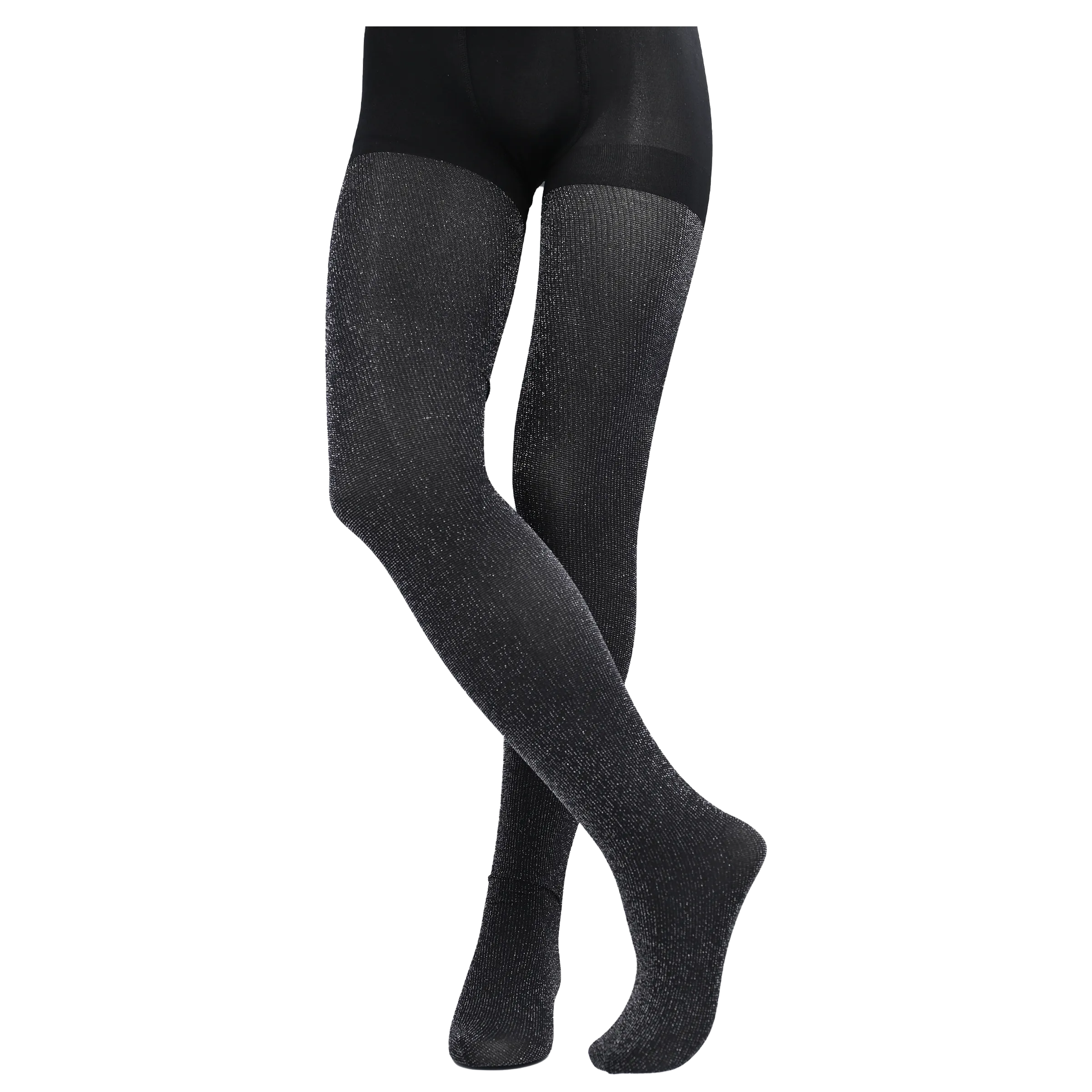 Black Sparkled Cotton Tights