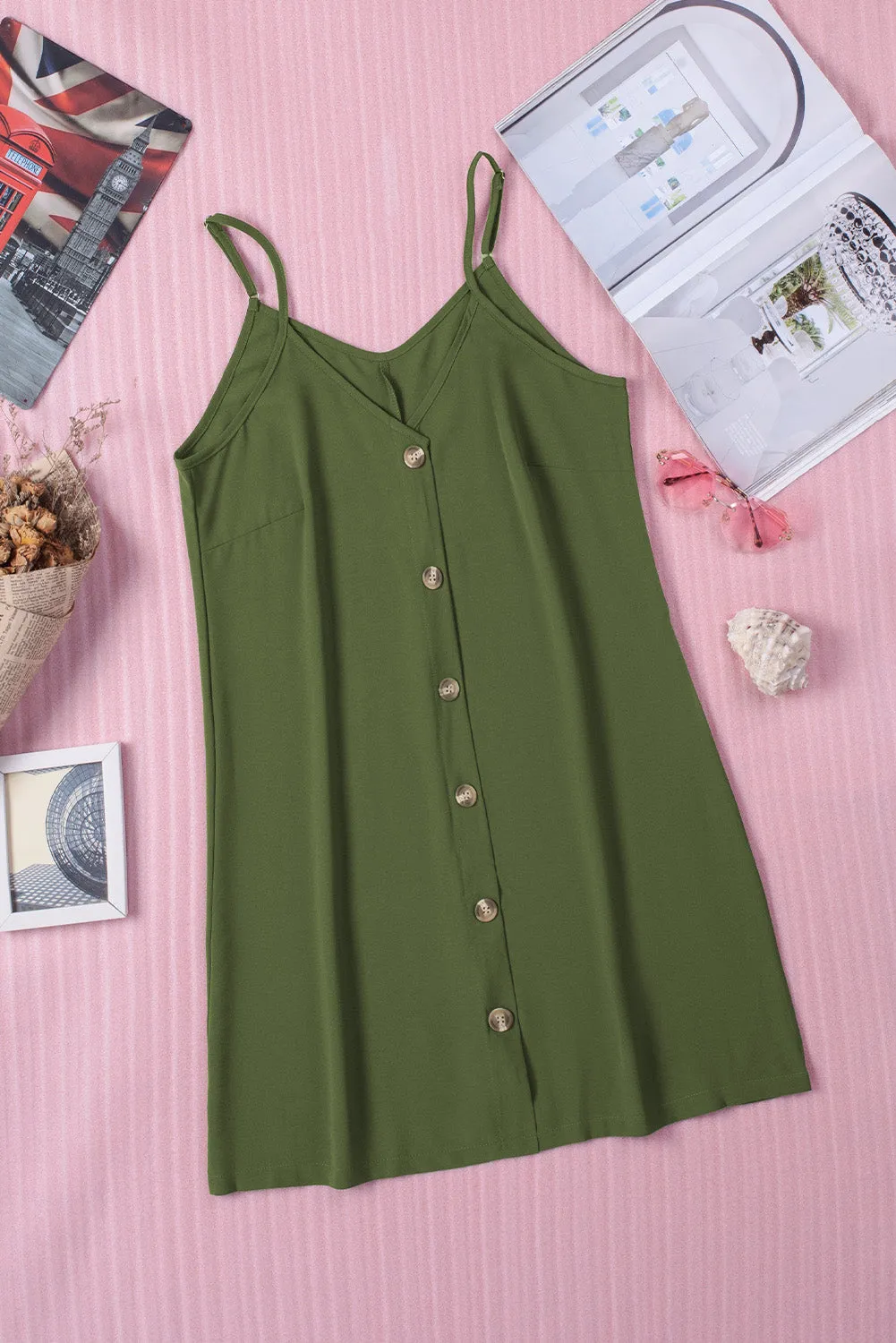 Buttoned Slip Dress