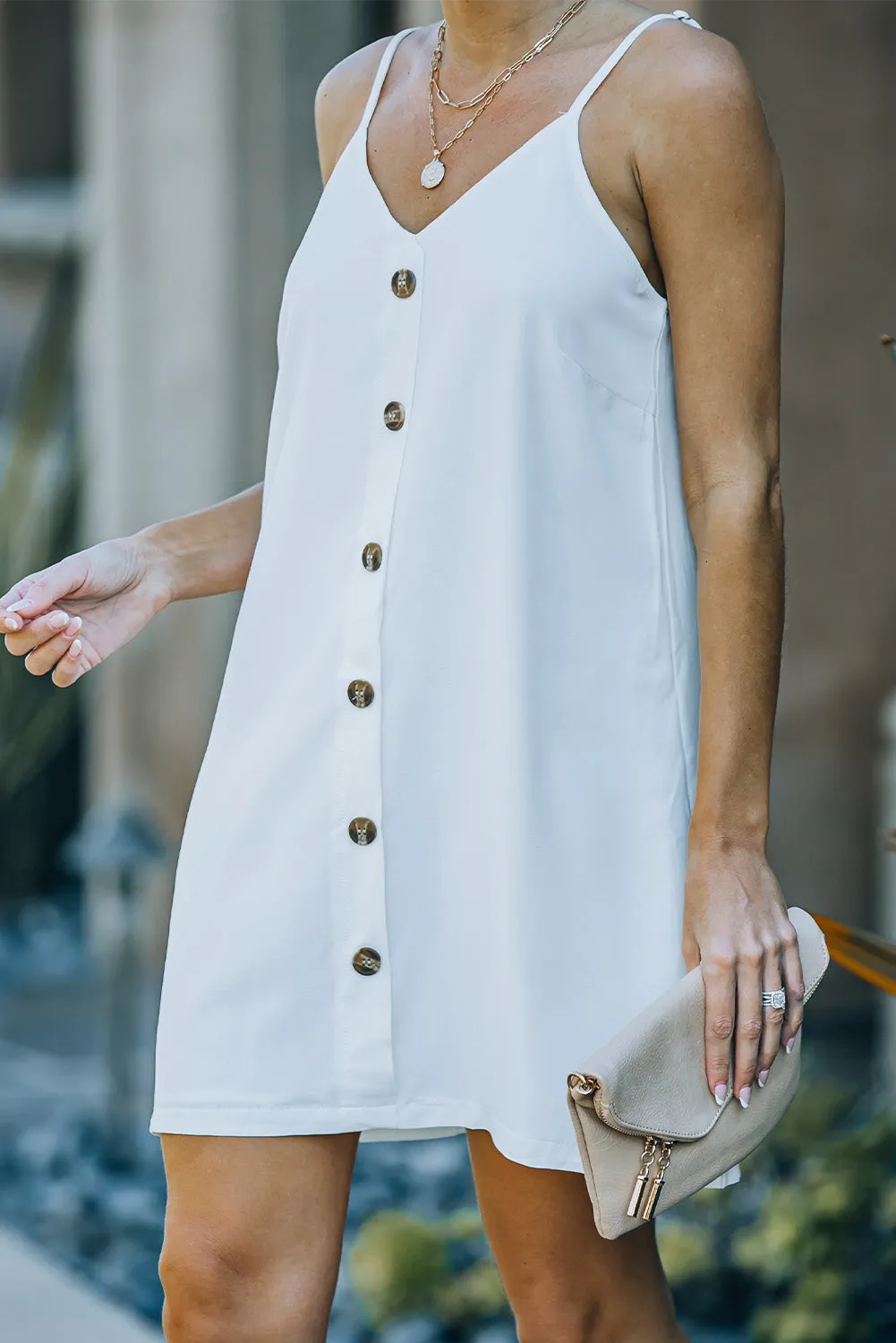 Buttoned Slip Dress