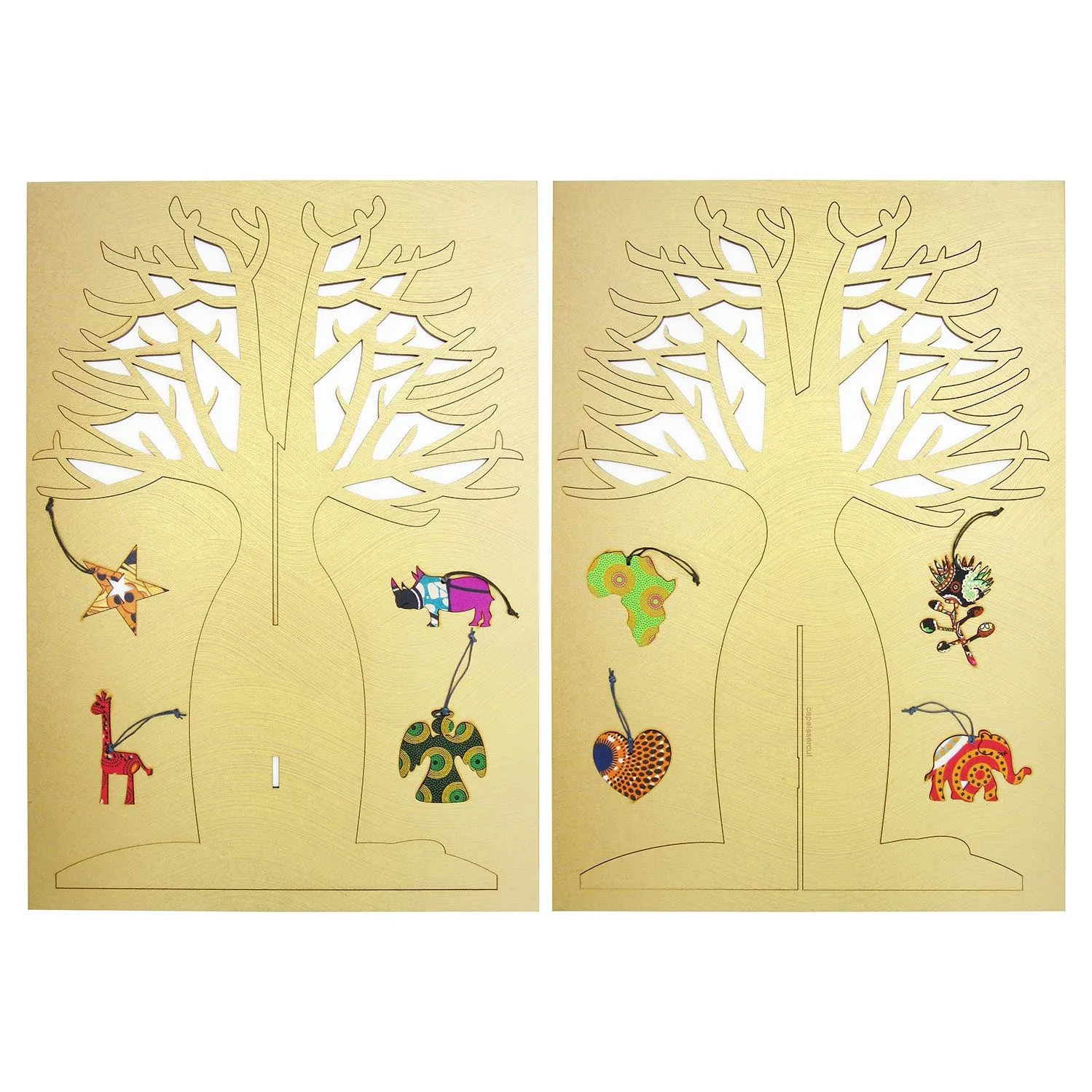 Cape Lasercut Gold Baobab Tree & Decorations