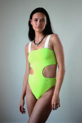 CORAL GREEN Cutout One Piece Swimsuit