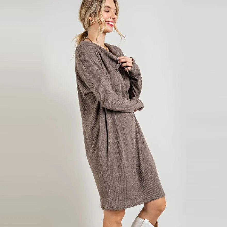 Cowl Neck Sweater Dress