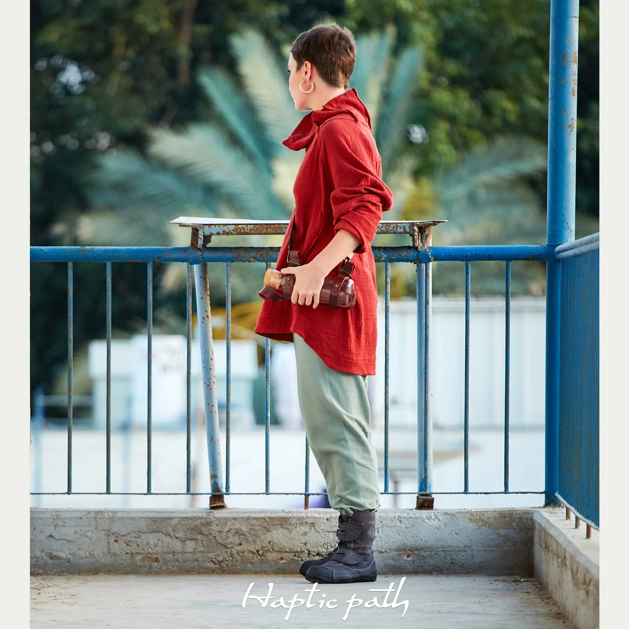 Cozy jumper in terracotta red