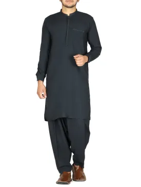 Dark Green Kurta Shalwar - AL-KS-2458