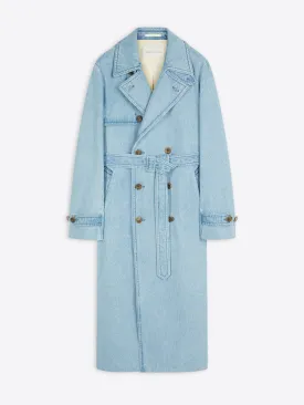 Denim trench coat