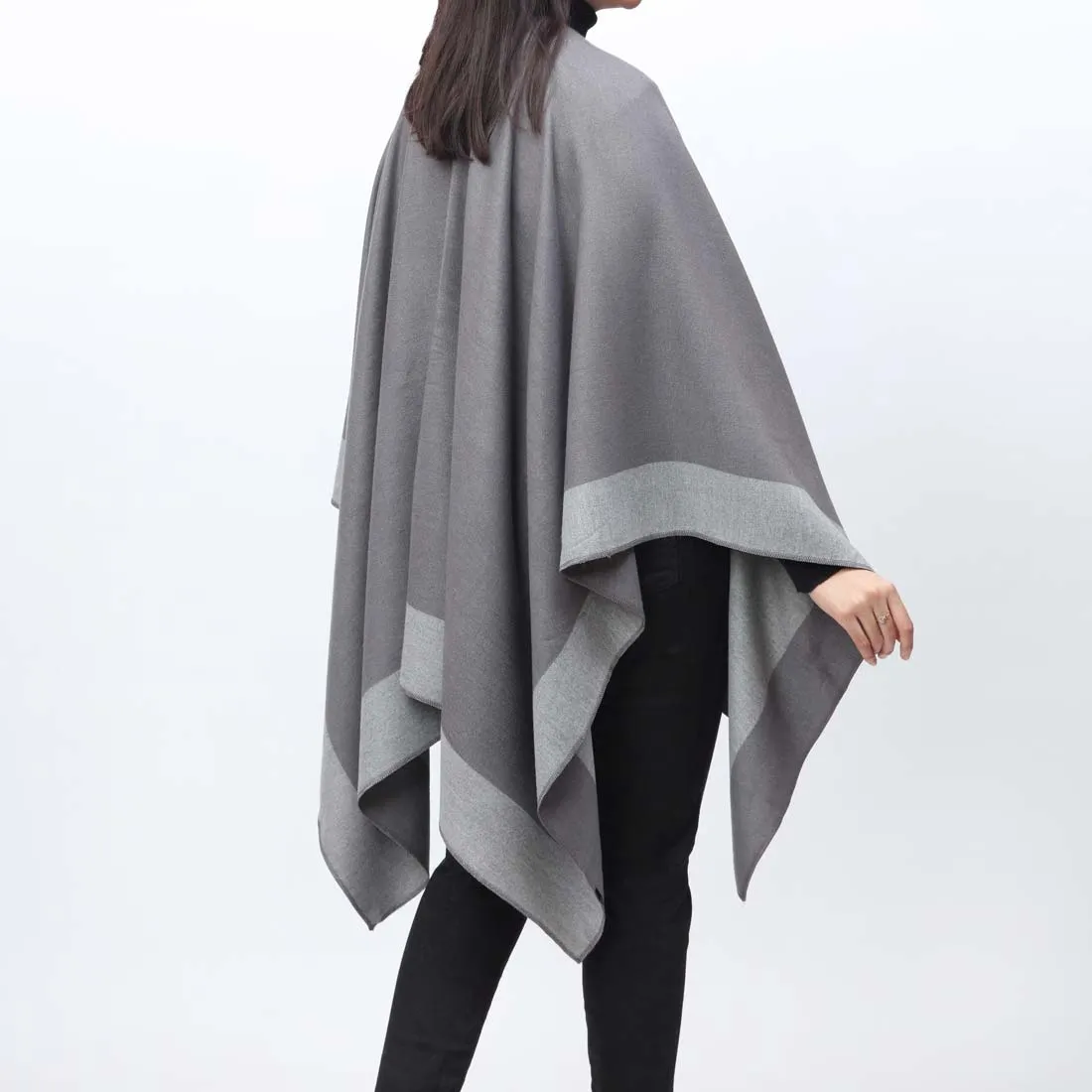 Dk Grey Cape Shawl PW9806