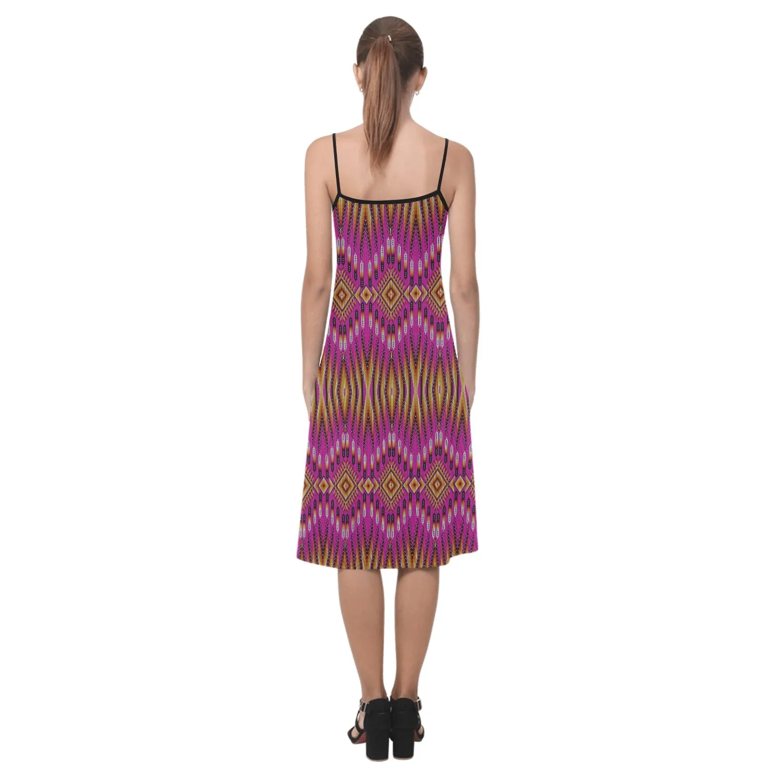 Fire Feather Pink Alcestis Slip Dress