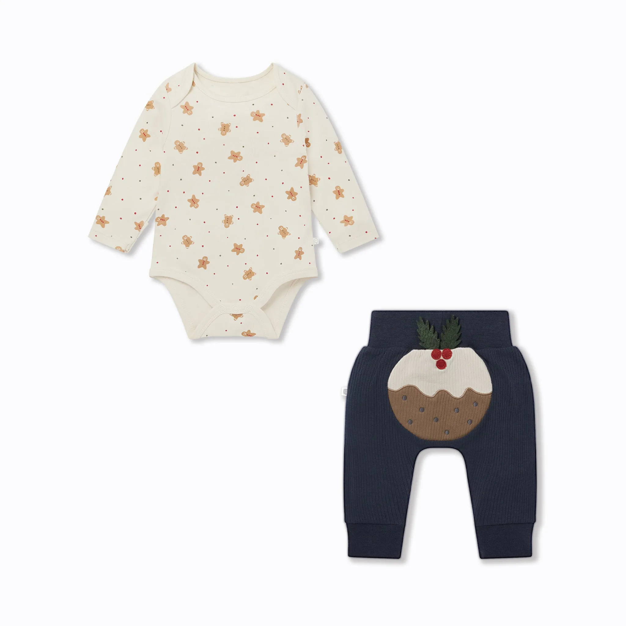 Gingerbread Bodysuit & Christmas Pudding Joggers Outfit