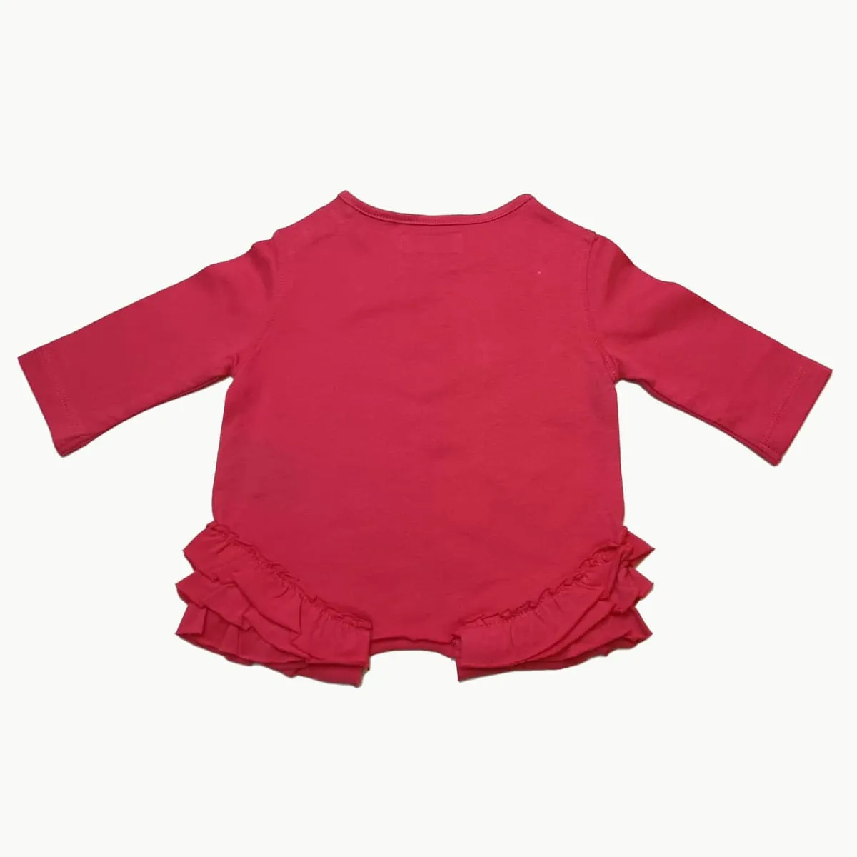 Girls Pink Top | Printed Design | Frills | 0-4 Years