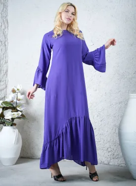 Graceful Purple Maxi Dress - Elegant Waves