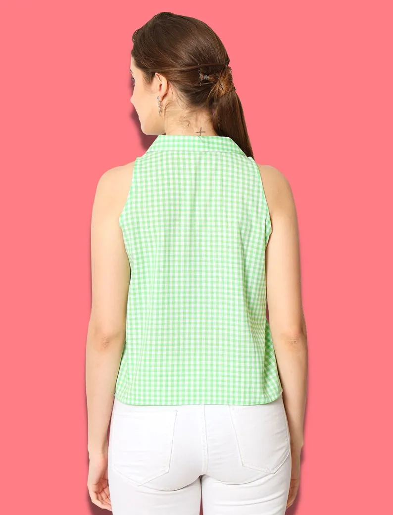 Green Shirt Style Top