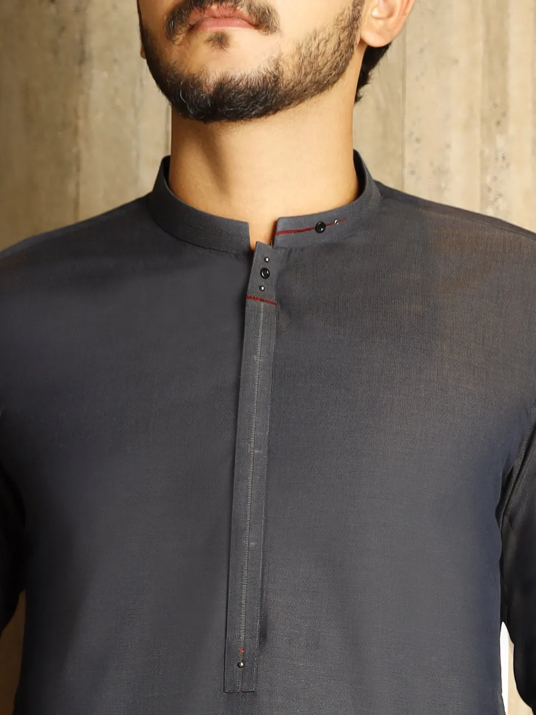 Grey Cotton Kurta - AL-K-829