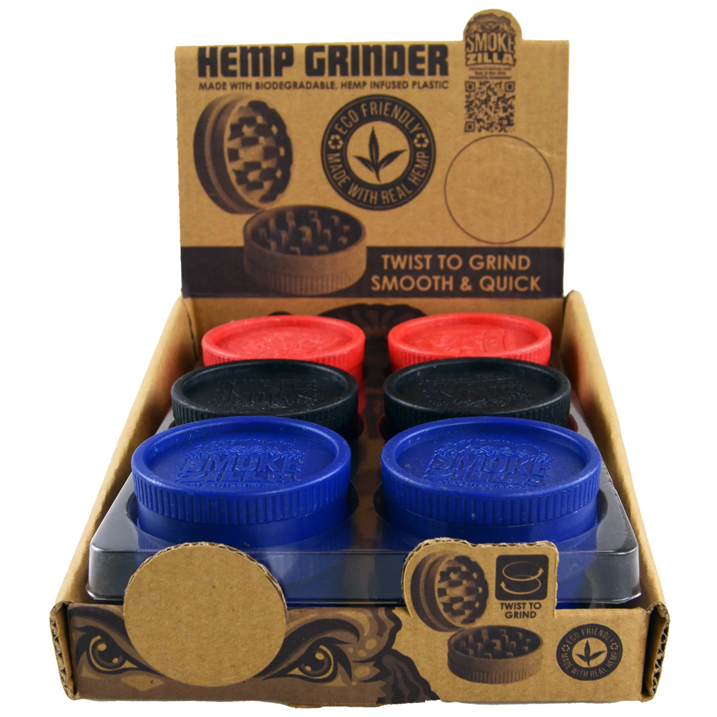 Hemp Resin 2 Piece Grinder With Magnetic Closure - 12 Pieces Per Retail Ready Display 22806