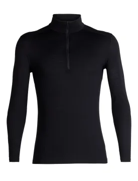 icebreaker Merino Base Layer Men's 200 Oasis Long Sleeve Half Zip - Black