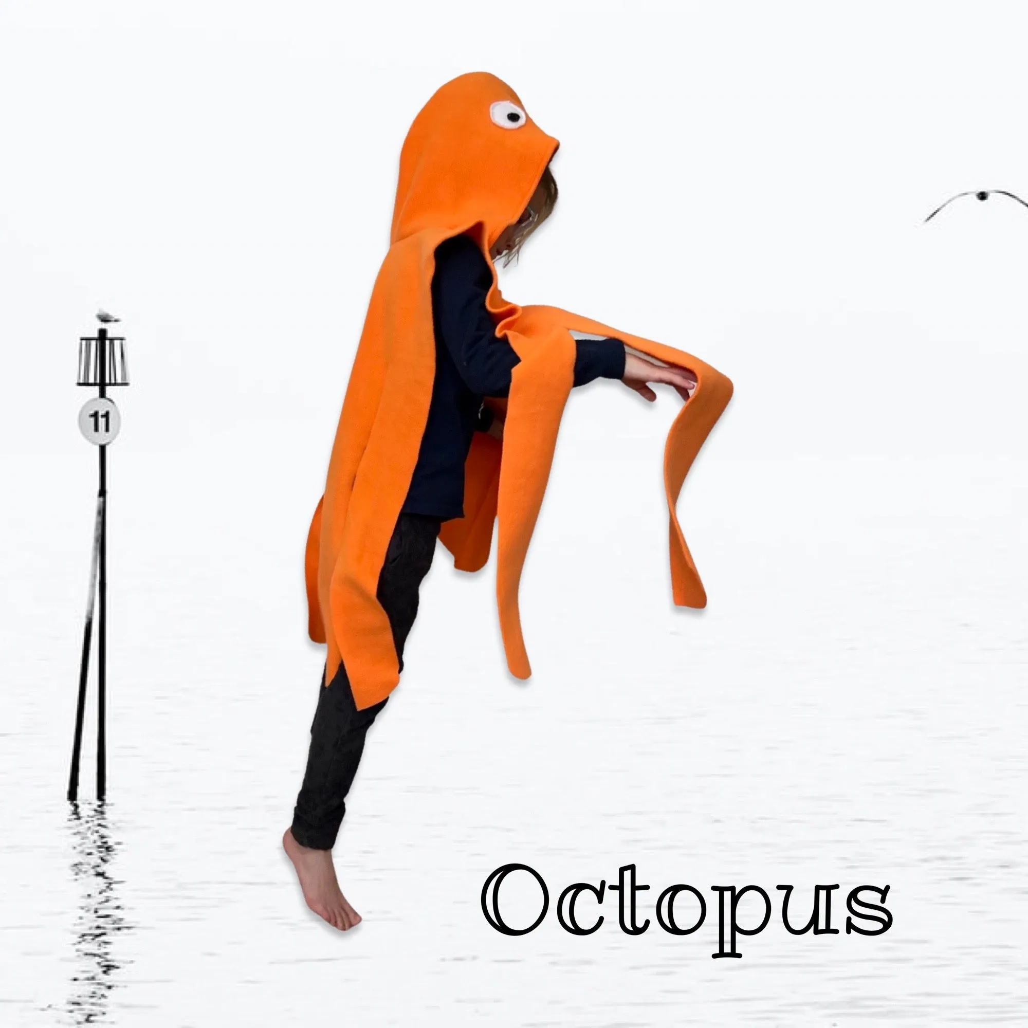 Kids Octopus Cape, Halloween Costume - Available in 6 colors