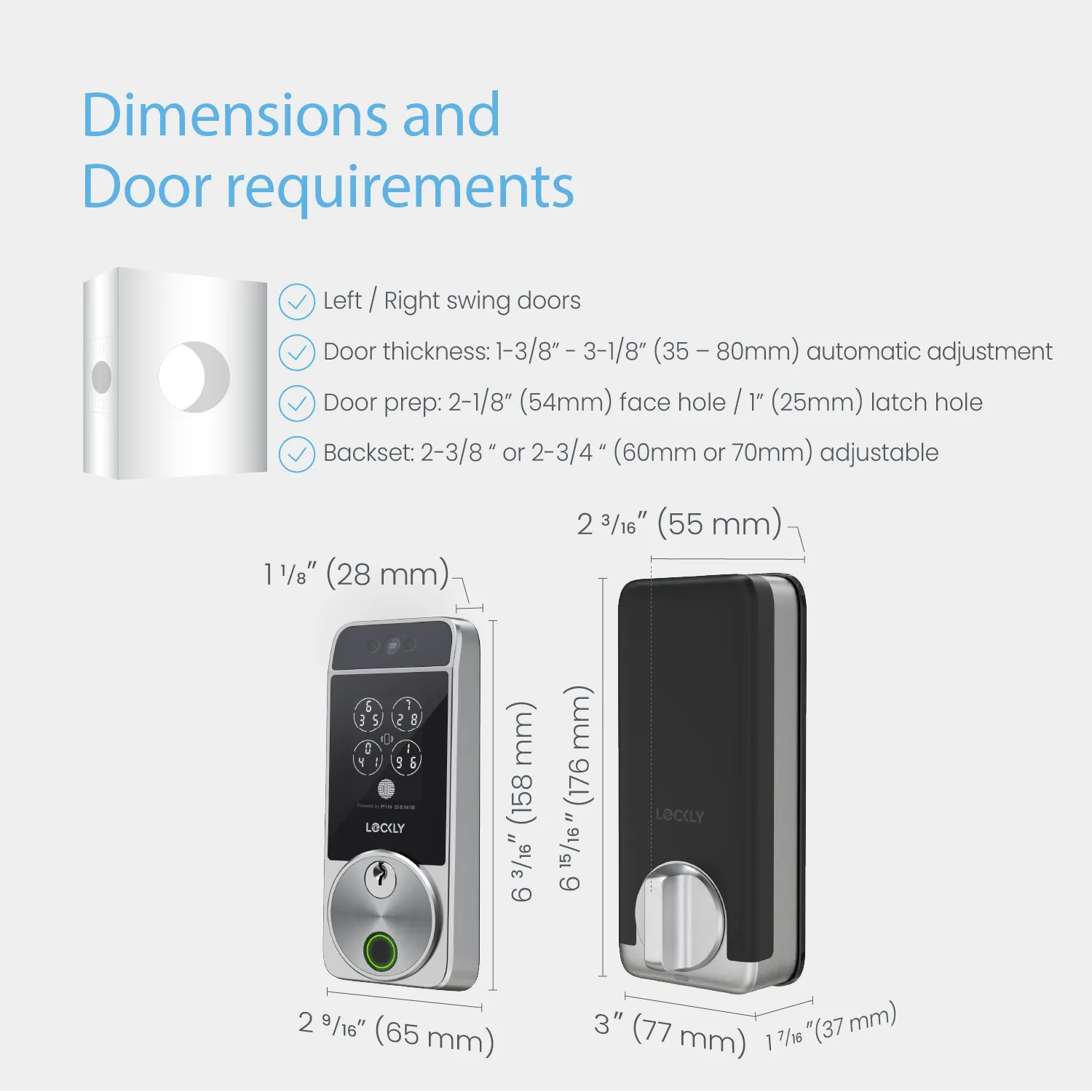 Lockly Visage Zeno Series Facial Recognition Deadbolt