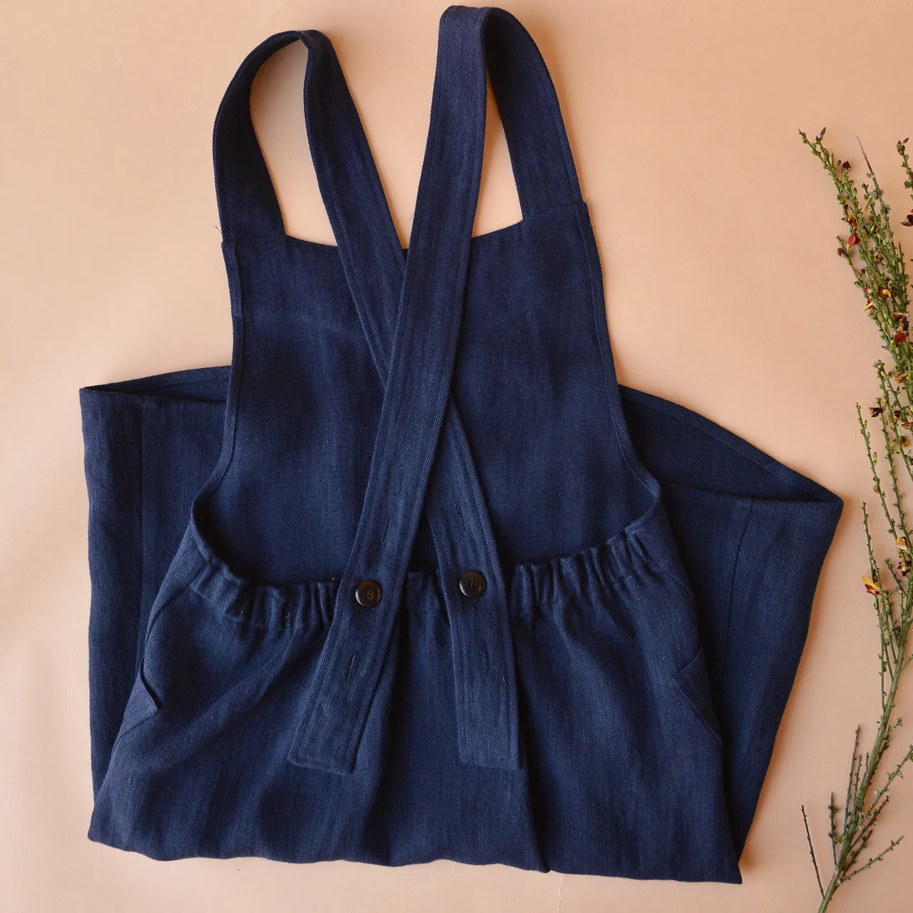 Mamiko Apron Dress - 100% Hemp - Indigo Denim (Women S-XL)