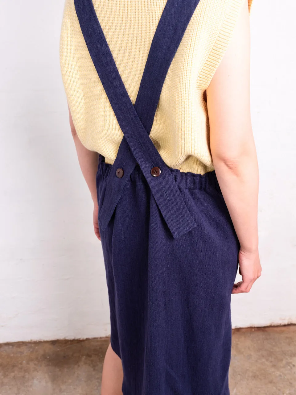 Mamiko Apron Dress - 100% Hemp - Indigo Denim (Women S-XL)