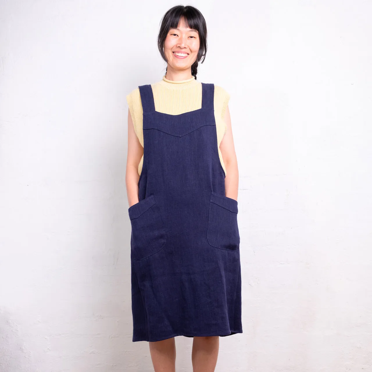 Mamiko Apron Dress - 100% Hemp - Indigo Denim (Women S-XL)