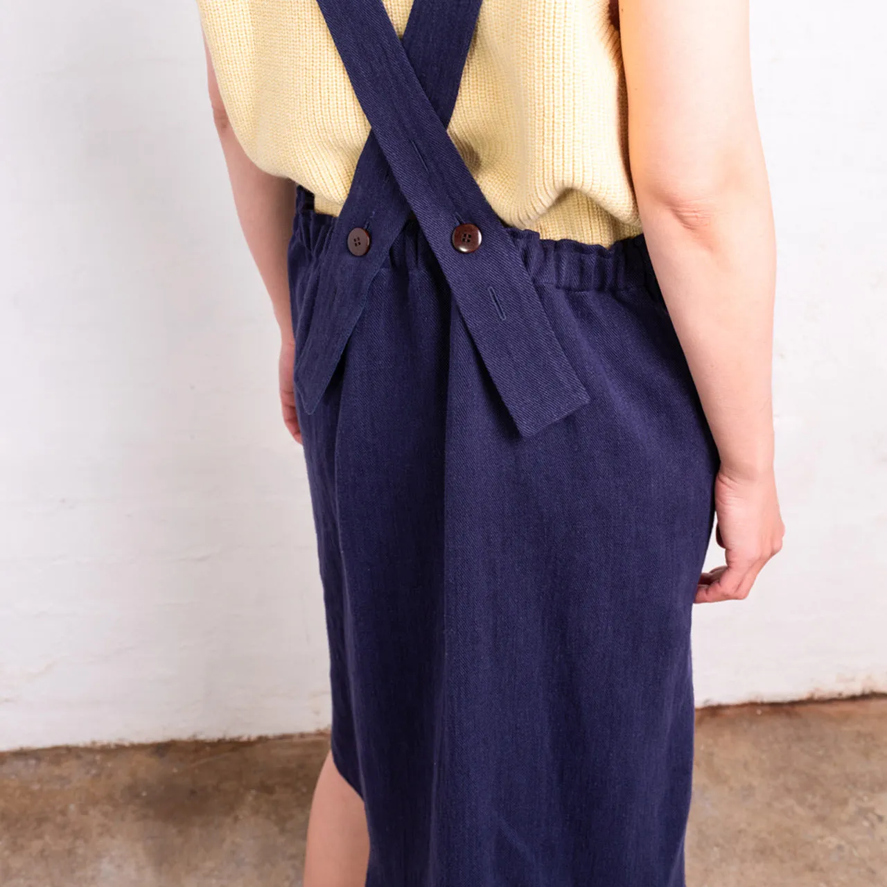 Mamiko Apron Dress - 100% Hemp - Indigo Denim (Women S-XL)