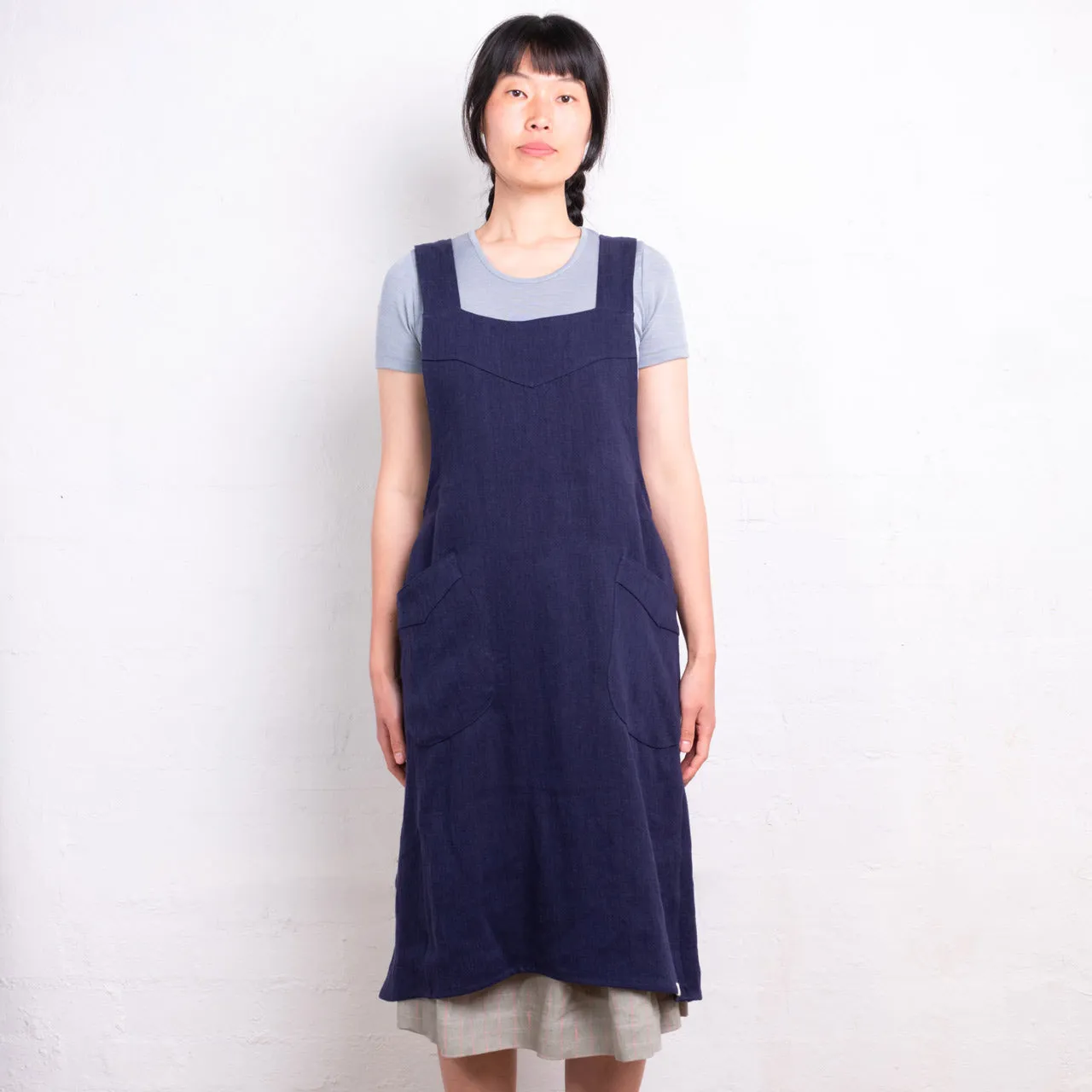 Mamiko Apron Dress - 100% Hemp - Indigo Denim (Women S-XL)