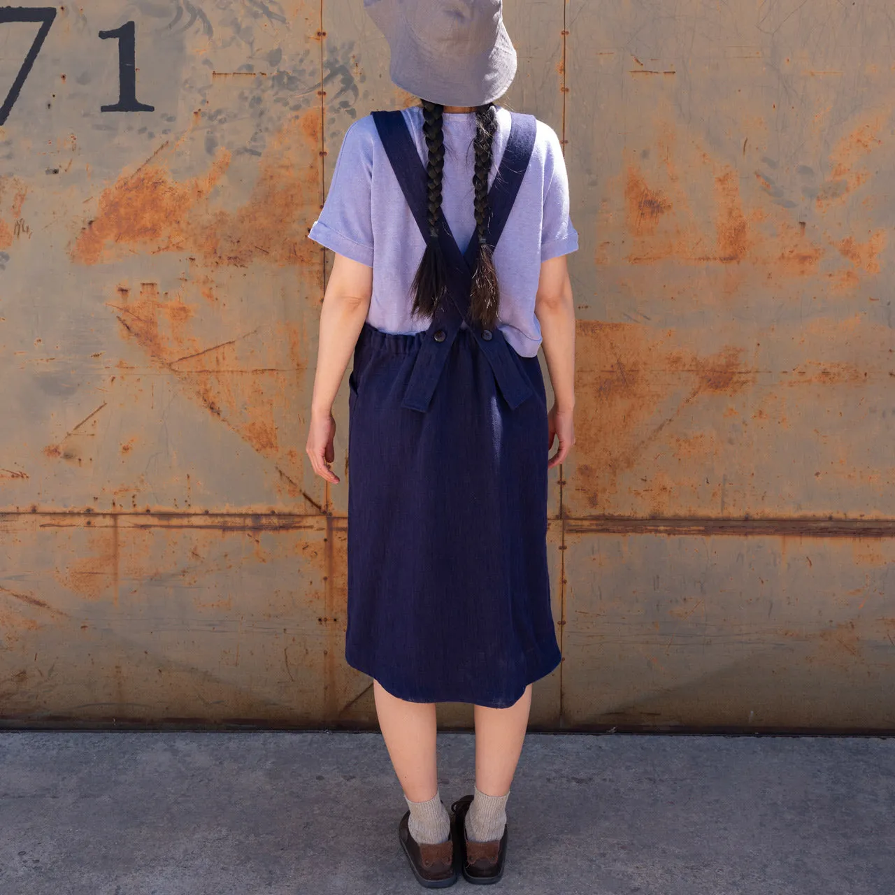 Mamiko Apron Dress - 100% Hemp - Indigo Denim (Women S-XL)