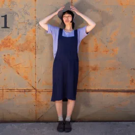 Mamiko Apron Dress - 100% Hemp - Indigo Denim (Women S-XL)