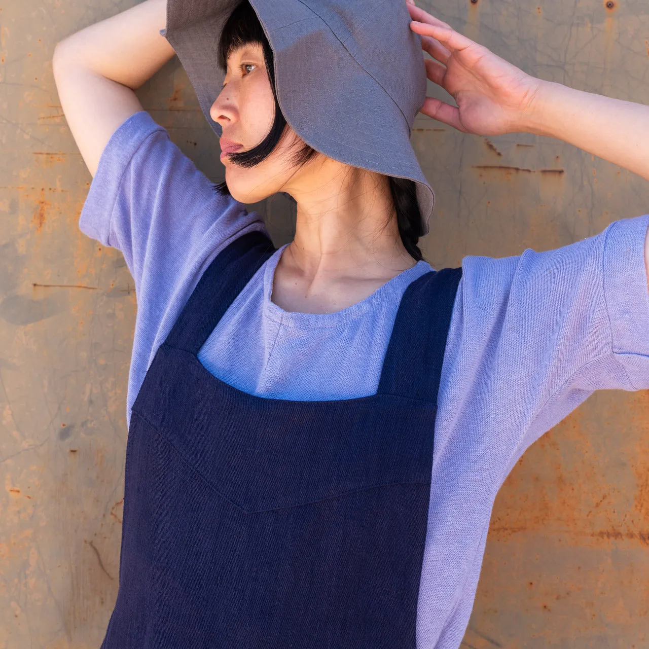 Mamiko Apron Dress - 100% Hemp - Indigo Denim (Women S-XL)