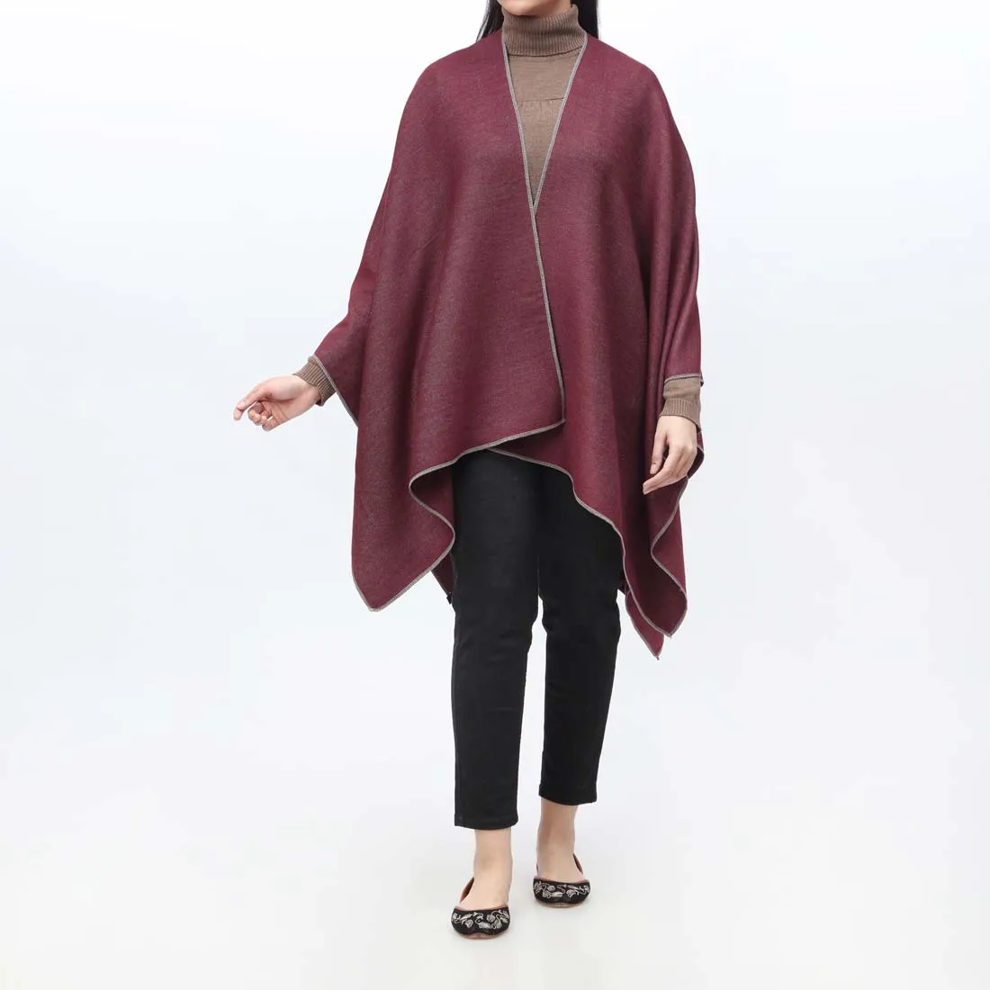 Maroon Cape Shawl PW9807