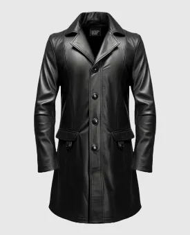 Men's Black Leather Coat