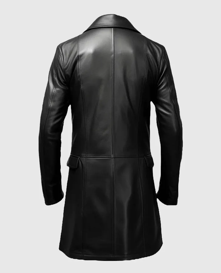 Men's Black Leather Coat