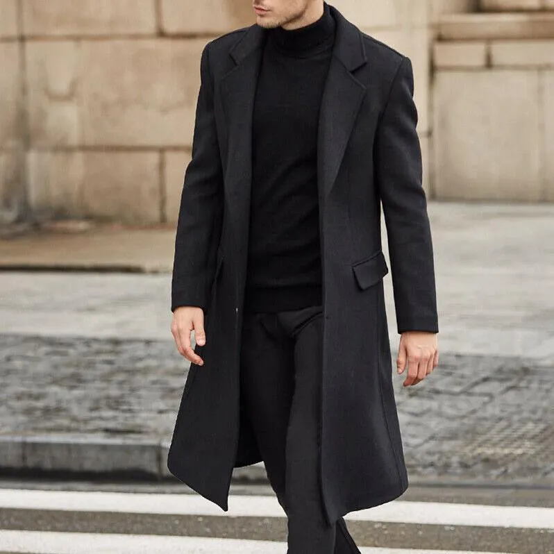 Men's long trench coat