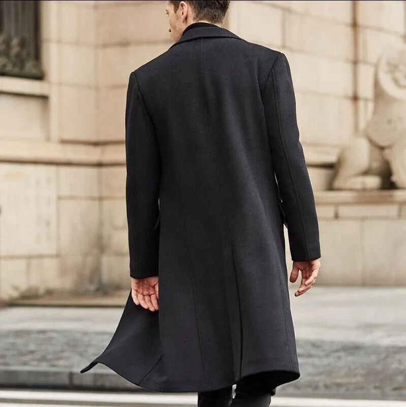 Men's long trench coat