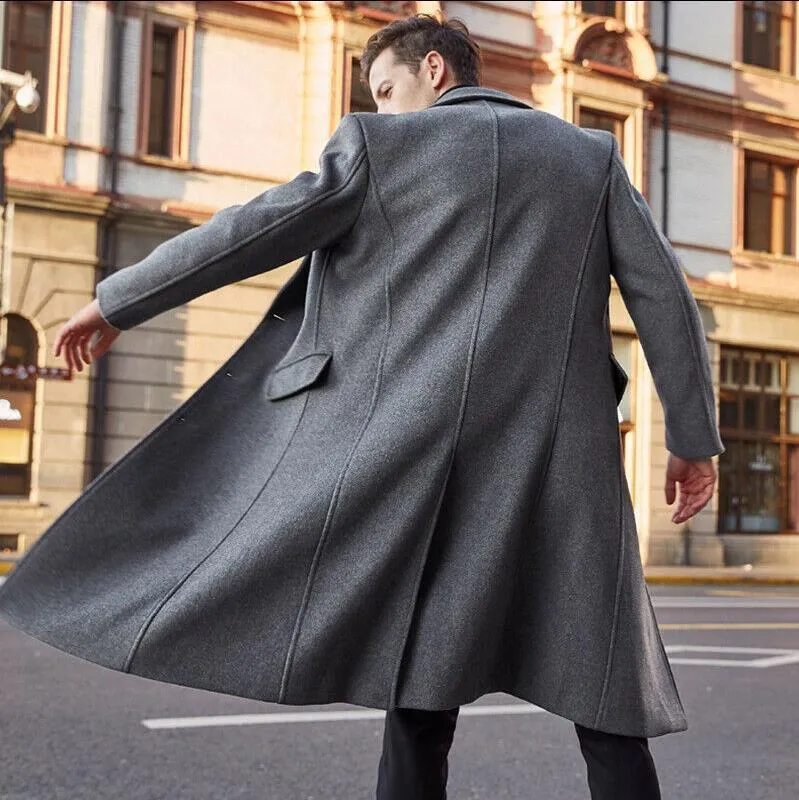 Men's long trench coat