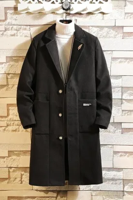 Men's woolen trench coat