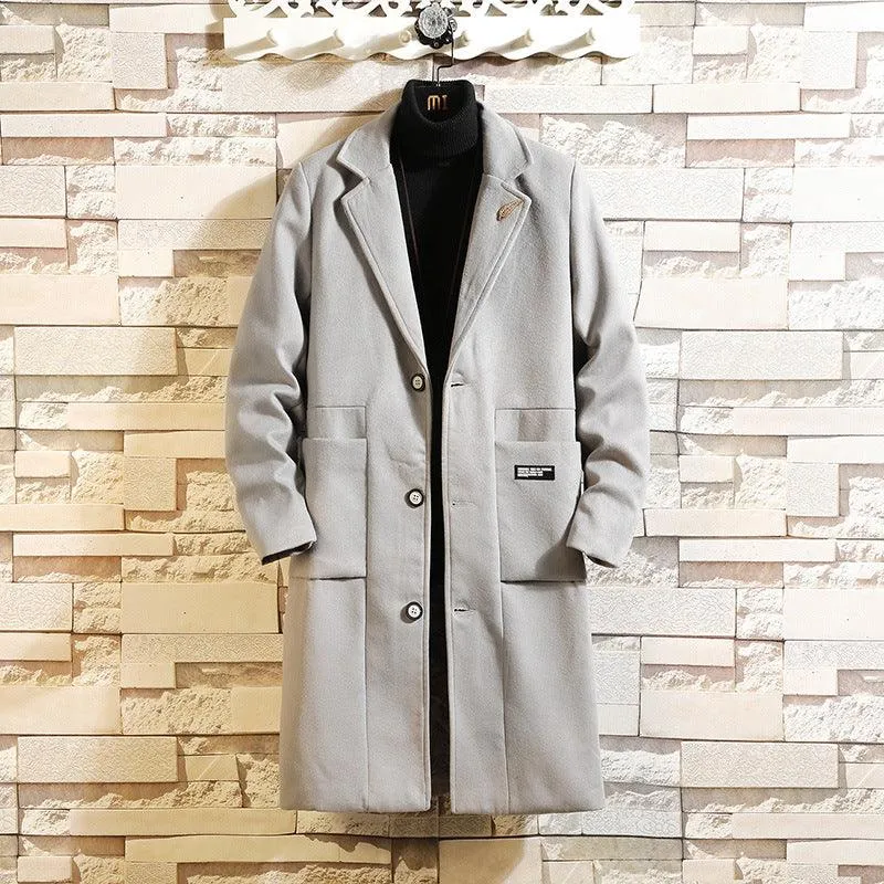 Men's woolen trench coat