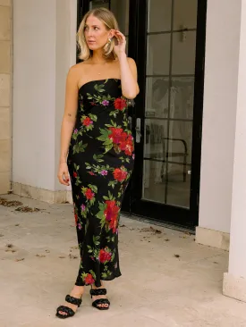 Midnight Dahlia Slip Maxi Dress