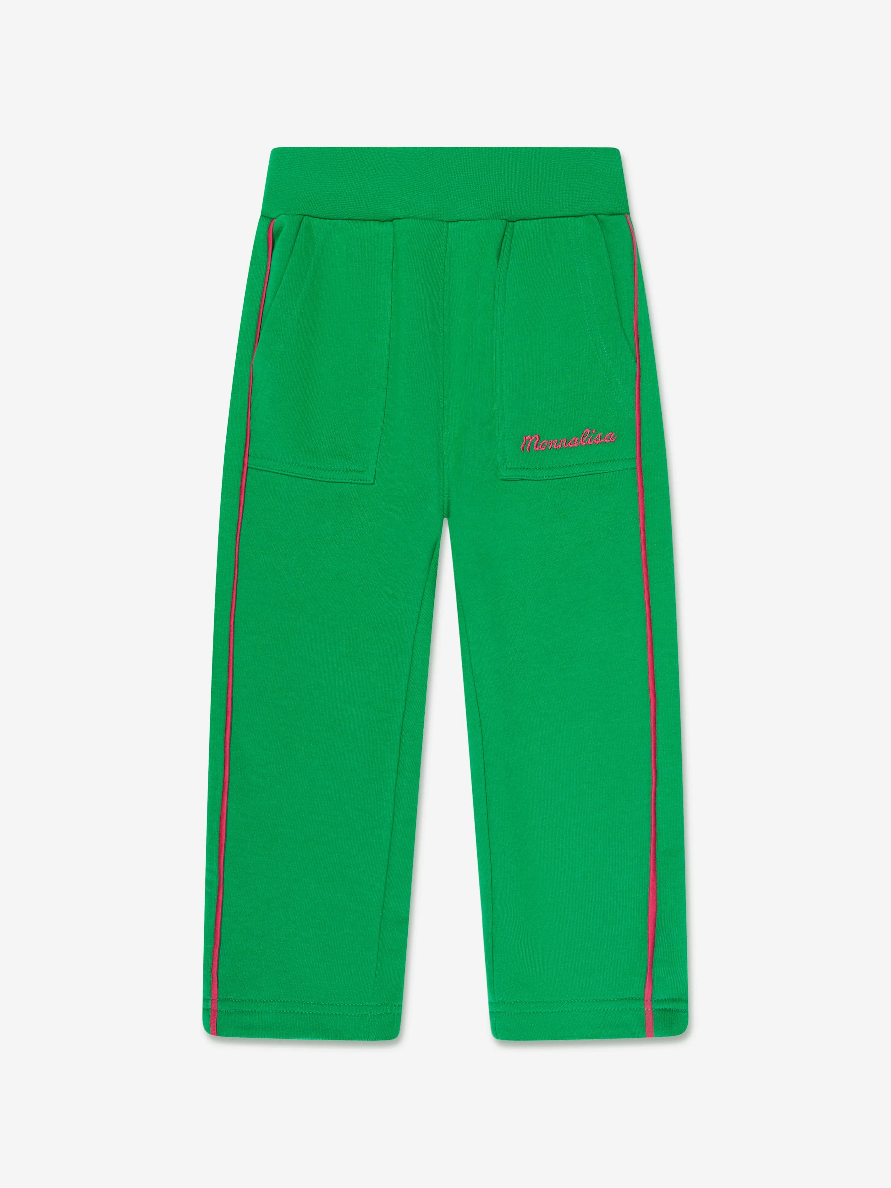 Monnalisa Girls Logo Joggers in Green