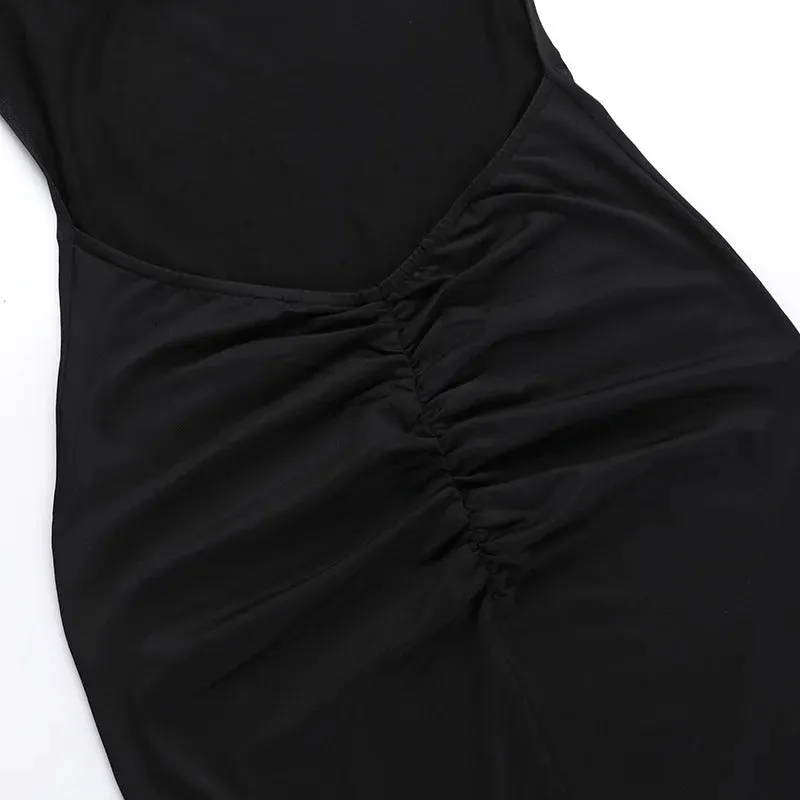 Mozision Strapless Backless Sexy Maxi Dress For Women Black Solid Off-shoulder Sleeveless Bodycon Club Party Long Dress Elegant