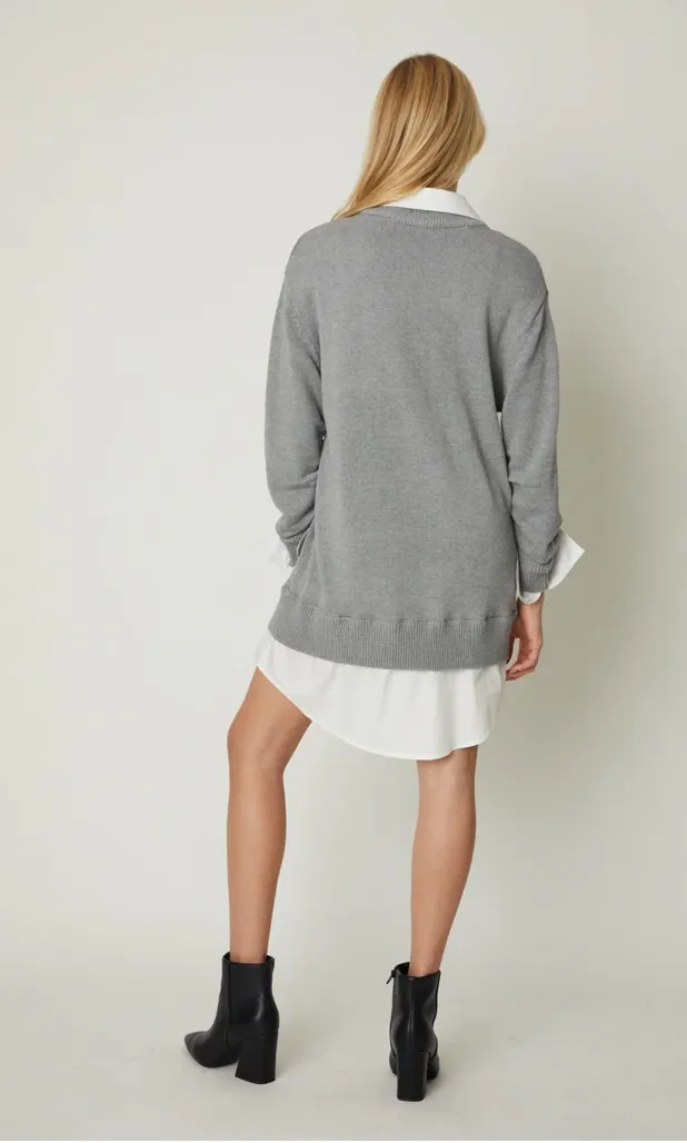 Nicholas Sweater Dress w/White Shirt