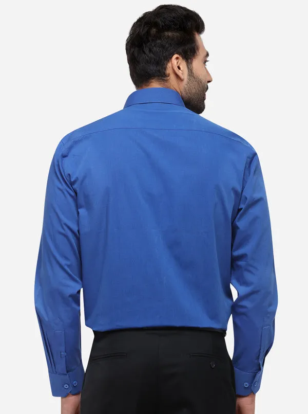 Persian Blue Solid Smart Fit Formal Shirt | JadeBlue