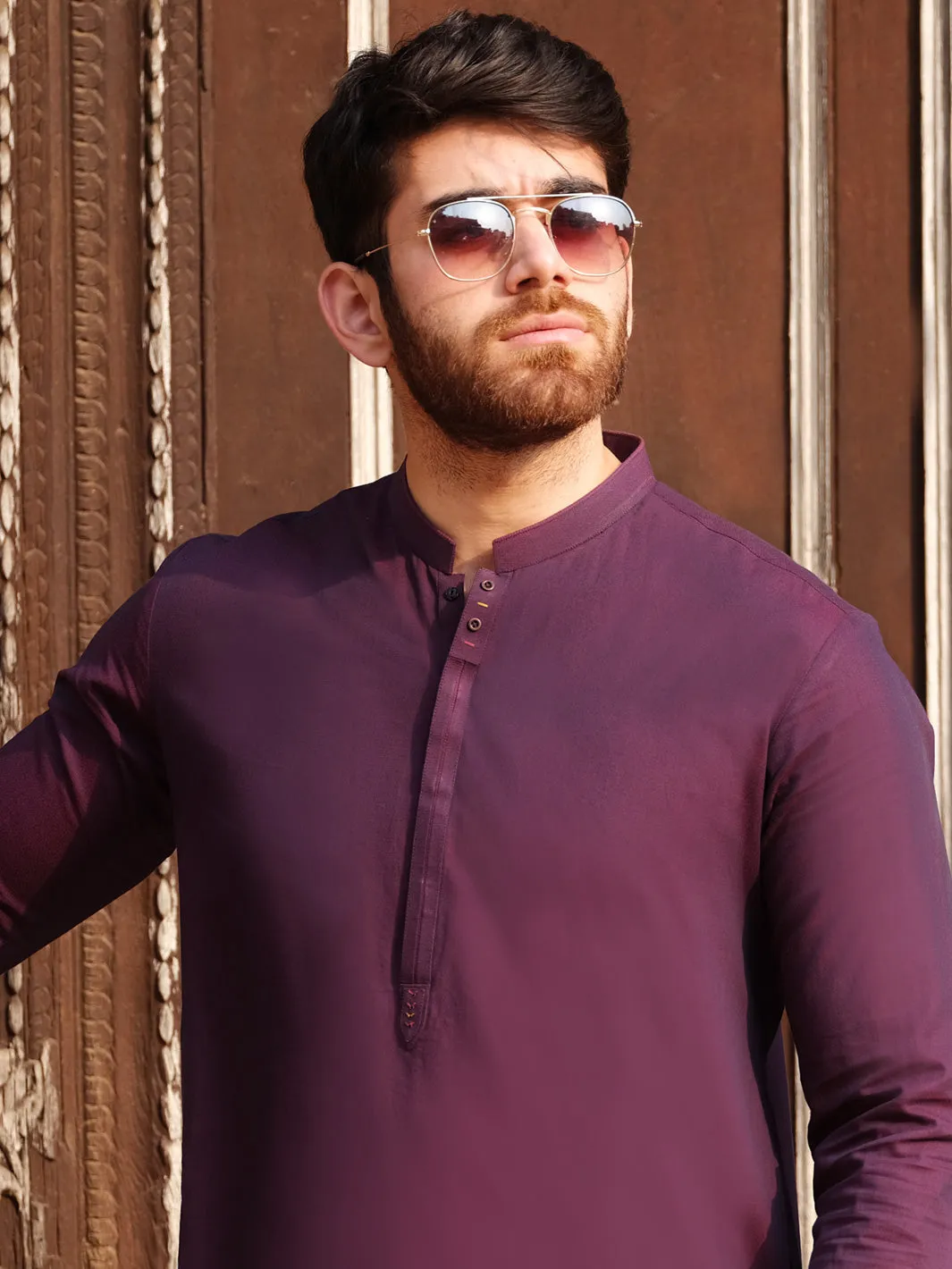 Purple Blended Kurta - AL-K-830